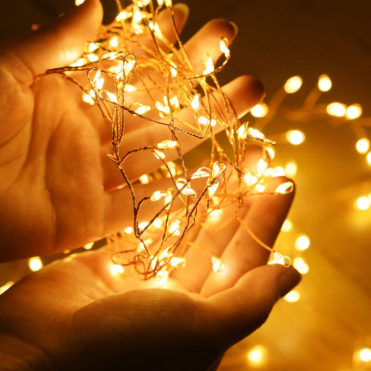 Dailyart 300 LED Fairy Lights with Remote, Warm White, 8 Modes, Plug in, Waterproof, Christmas Decoration, 10ft