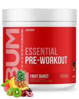 RAW Essential Pre-Workout Powder (Fruit Burst) - Chris Bumstead Sports Nutrition Supplement for Men & Women - Preworkout Energy Powder with Caffeine, L-Citrulline, L-Tyrosine, & Beta Alanine Blend