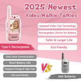 Video Walkie Talkies for Kids, 2 Pack Kids Two Way Radio Toy Walkie Talkies
