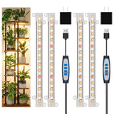 Wiaxulay 8 inches Grow Lights for Indoor Plants, 112 LEDs Full Spectrum Grow Light Strip, Under Cabinet Grow Lamp with Auto Timer 6/12/16 Hrs, 3 Lighting Mode, Ideal for Plant Stand, Shelf, 2 Pack