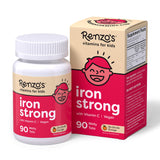 Renzo's Iron Supplements for Kids, Dissolvable Vegan Kids Iron Supplement with Vitamin C, Sugar-Free Melty Tabs, Orange Flavor, 90-Count