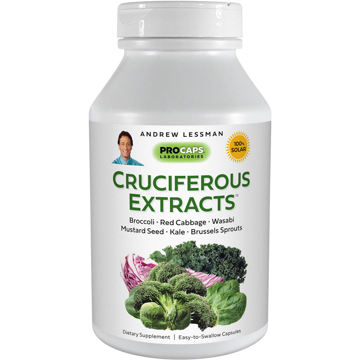 ANDREW LESSMAN Cruciferous Extracts 60 Capsules - High Levels of Glucosinolates and Sulforaphane from Broccoli, Red Cabbage, Mustard Seed, Wasabi, Brussels Sprouts and Kale Extracts, No Additives