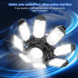 POLARPRA Garage Lights - Super Bright 250W LED Garage Ceiling Light w/ 8 Deformable Panels 6500K Led Light Bulb Srew in E26/E27 Socket with Adjustable Center Spotlight for Barn Workshop Attic - 4Pack