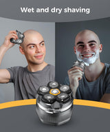 Head Shavers for Bald Men，Newly Designed Magnetic 6D Electric Razor, IPX8 Waterproof Dry/Wet, 10000 RPM High Speed Motor for Fast Shaving, USB-C Cable and Storage Bag for Home & Travel