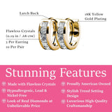 Cate & Chloe Giselle 18K Yellow Gold-Plated Small Hoop Earrings | Small Jewelry for Women | Simulated Diamond Crystals | Stylish 15mm Dainty Hoops | Mother's Day, Birthday Gift for Her