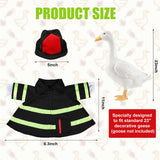VercanMonth Porch Goose Outfit for 23‘' Porch Goose Geese Statue Halloween Clothes Costume Yard Patio Lawn Garden Decor(Firefighter)