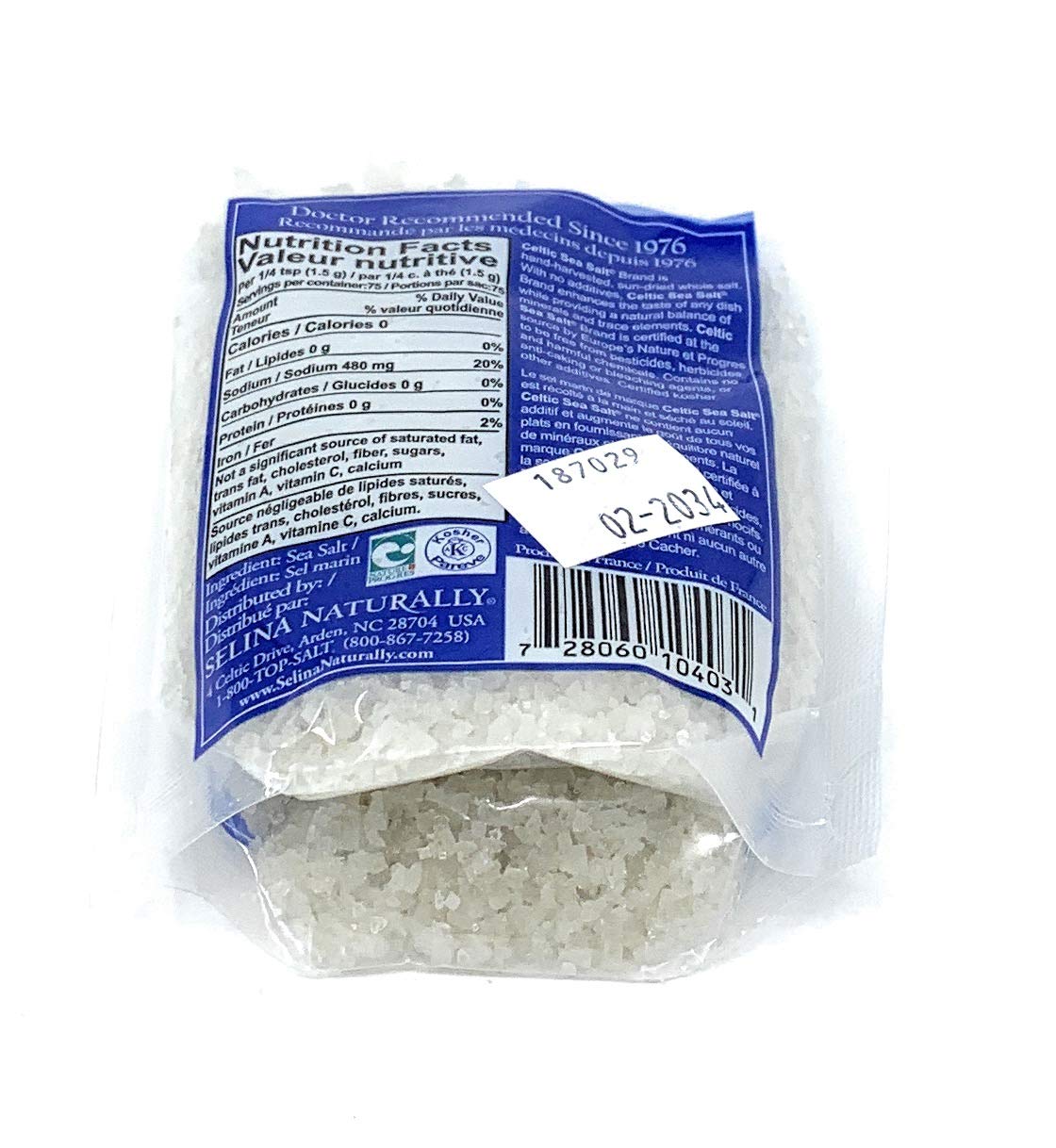 Celtic Sea Salt Light Grey Coarse Salt, 1/4 Pound, 4 Oz