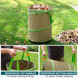 Colwelt Collapsible Garden Bag 47Gallon, Collapsible Leaf Bags with Hard Bottom, Heavy Duty Yard Waste Bag Leaf Bin, Leaf Pop up Trash Can (come with Leaf Scoop, Garden Gloves)