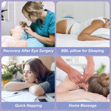 HOMCA Face Down Pillow After Eye Surgery - Home Massage Pillow Face Down for Bed, BBL Pillow After Surgery Stomach Sleeping Pillow with Shredded Memory Foam and Removable Cover