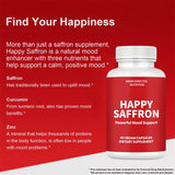 Lumilean Happy Saffron Supplements, Optimized Organic Saffron Extract, Curcumin & Zinc, Vegan Gluten Free Non-GMO Capsules May Support Mood, Focus, Vision, Eye Health for Women & Men 90 Capsules