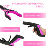 2 Pack 32 inch GrabRunner FDA Registered Reacher Grabber Tool with Strong Magnetic and Swivel Head (New Pink)