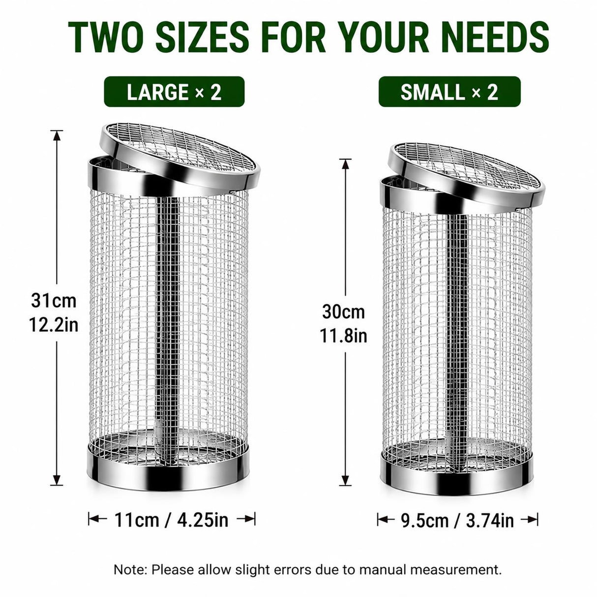 4PCS Inground Worm Composting Bin Turn Food Waste into Nutrient-Rich Soil Increase Soil Fertility Stainless Steel Composting Bin with Holes and Lid for Outdoor Garden Vegetable Patch Backyard