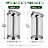 4PCS Inground Worm Composting Bin Turn Food Waste into Nutrient-Rich Soil Increase Soil Fertility Stainless Steel Composting Bin with Holes and Lid for Outdoor Garden Vegetable Patch Backyard