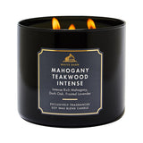 Bath & Body Works 3-Wick Candle, Mahogany Teakwood Intense, Soy Wax Blend