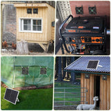 erifyng Solar Powered Fan with Battery, Rechargeable Solar Fan for Chicken Coop, Greenhouse, Shed, Outside with Two IPX7 Waterproof Exhaust Intake Fans 16.5Ft On/Off Switch Cable