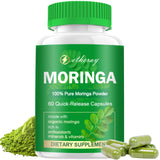 etheray Moringa Capsules, Pure Moringa Powder 800mg per Serving - Rich in Antioxidants Multi Minerals & Vitamins | Green Superfood - Supports Energy, Skin Health, Gut Health - 60 Capsules