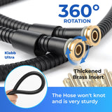 Klabb 80 Inch Extra Long Shower Hose, Matte Black Stainless Steel Shower Hose for Handheld Shower, Flexible Anti-Kink Design with 360° Reinforced PEX Inner Tube, 3.6 GPM, G1/2