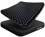 Gel Wheelchair Seat Cushion for Long Sitting - Cooling Office Chair Cushion for Sciatica, Back, Pressure Sore, Tailbone Pain Relief - Soft & Breathable Butt Pillow with Non-Slip Cover for Wheelchair