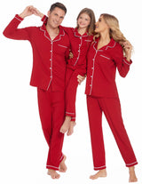 Ekouaer Christmas Family Matching Pajamas Long Sleeve Button Down Pj Set Festival Party Sleepwear,Red,Women,L