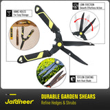 Jardineer 16.5'' Hedge Shears, Lightweight Hedge Clippers Handheld with Shock-Absorbing Bumpers and Sharp Steel Wavy Blade, Landscaping Shears for Trimming Hedges, Shrubs and Shaping Bushes