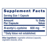 Life Extension N-Acetyl-L-Cysteine (NAC), Immune Response, Respiratory Health, Liver Health, NAC 600 mg, antioxidant Defense, Free radicals, Easy to Absorb - Two Pack x 60 Capsules