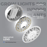 Barrina Orbgrow OG09 Puck LED Grow Light, 5000K 18W(2 x 9W, 270 Watt Equiv), Plant Lights for Indoor Plants Full Spectrum, Magnetic & Linkable, Small Grow lamp, Perfect for Plant Shelf, 2 Packs