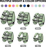 APEXUP Weighted Vest with 5lbs/10lbs/15lbs/20lbs/25lbs/30lbs Weights and Reflective Stripe, Weight Vest Men Women for Workout, Strength Training, Running (Mint, 20lbs)
