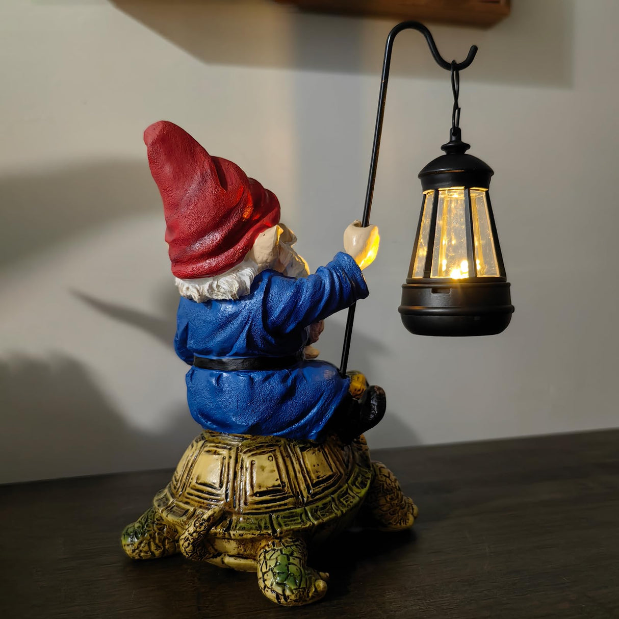 Bezseili Outdoor Garden Gnome, Funny Lawn Gnome Statue Decorations, Solar Gnome Riding Turtle Figurines Ornament for Patio, Balcony, Yard, Iutdoor Office Home Decor, Mom Grandma Sisters Gifts