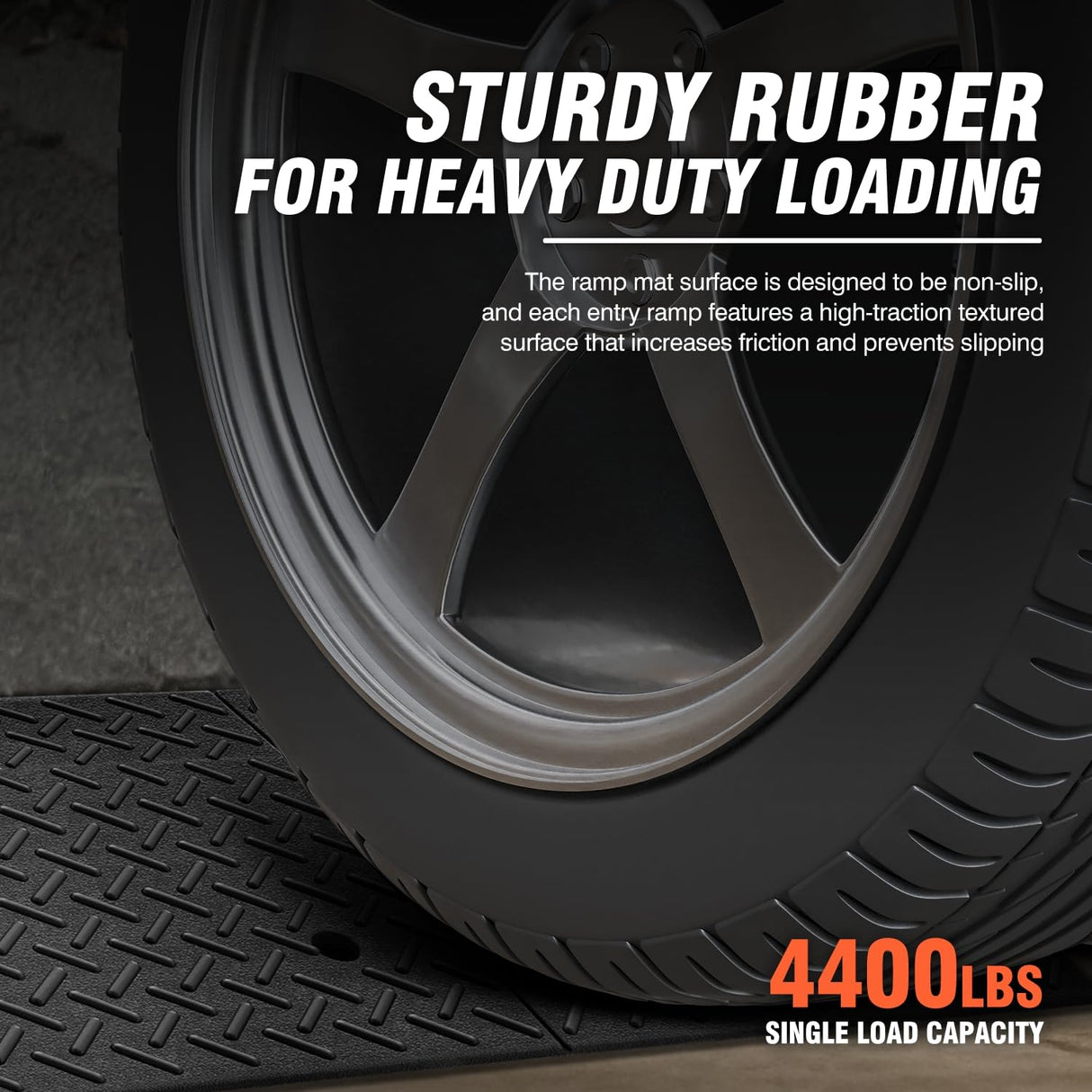 DNA MOTORING 6.3" Rise Rubber Curb Ramp Heavy Duty Loading Driveway Ramp Threshold Ramp 38.5 in L x 19.6 in W x 6.3 in H for Loading Dock, Warehouse, Wheelchair, Motorcycles, Cars, TOOLS-00652