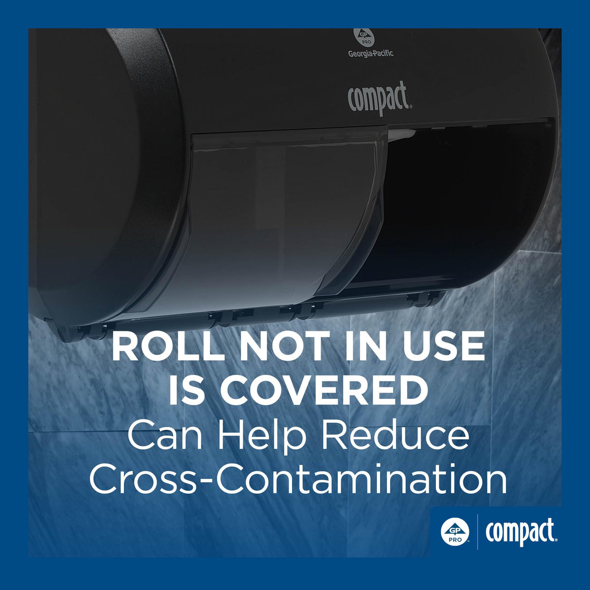 Georgia-Pacific Compact 2-Roll Side-by-Side Coreless High-Capacity Toilet Paper Dispenser by GP PRO (Georgia-Pacific); Black; 56784A; 1 Dispenser