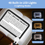 5X Magnifying Glass with Light, Lightweight Full Page Magnifier for Reading, Large Lighted Magnifier with 48 LED Light and Anti-Glare Lens, Ideal Gift for Seniors, Macular Degeneration, Low Visions