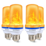 BHCORNER [Upgraded] LED Flame Effect Light Bulbs - Halloween Decorations Outdoor Light Bulb,E27 Base Christmas Flickering Light Bulbs Outdoor,Halloween Decorations Night fire Light Bulb (4 Pack)