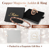 Copper Anklet for Women Magnetic Copper Ankle & Lymphatic Drainage Ring with 3500 Gauss Magnets 100% Solid Pure Copper Jewelry Gift with Adjustment Tool