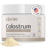 Elavite Bovine Colostrum Powder (Unflavored) Grass Fed Colostrum Supplement for Gut Health, Immune Support Healthy Hair, Skin & Nails - 30 Servings