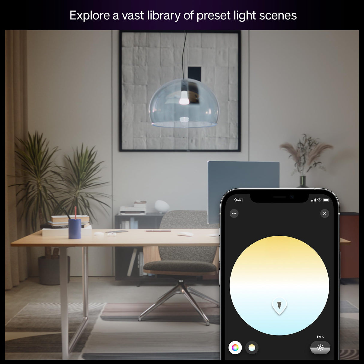 Philips Hue Smart LED A19 Bulb 2-Pack, White Ambiance, E26 Base, 9.5W, Full Spectrum Light 1000K-20000K, 1100 Lumens, Dimmable LED Bulbs, Works with Alexa, Google, and Apple Home