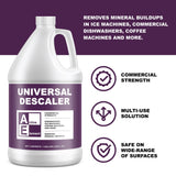 Active Element Universal Descaler - 1 Gallon - Commercial Grade Delimer for Dishwasher - Ice Machine Cleaner and Coffee Pot Descaler - Steam Tables - Hand Descaling