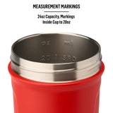 BlenderBottle Sport Twist Insulated Stainless Steel Shaker Bottle with Wire Whisk, 24-Ounce, Red – Protein Shakes & Hydration for Athletes & Fitness Enthusiasts, Easy Mixing, Keeps Drinks Cold, Twist Cap