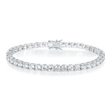 Gemsme 18K White Gold Plated 3.0mm Cubic Zirconia Classic Tennis Bracelet 6.5 Inch
