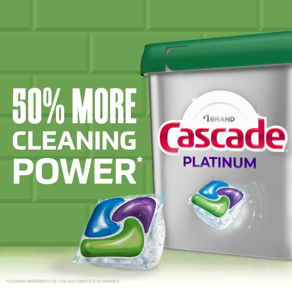 Cascade Platinum Dishwasher Pods, Dishwasher Detergent, Dish Detergent Soap, Fresh, 59 Count