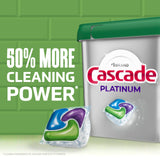 Cascade Platinum + Oxi Dishwasher Pods, Dishwasher Detergent, Dish Detergent Soap, Fresh, 59 Count