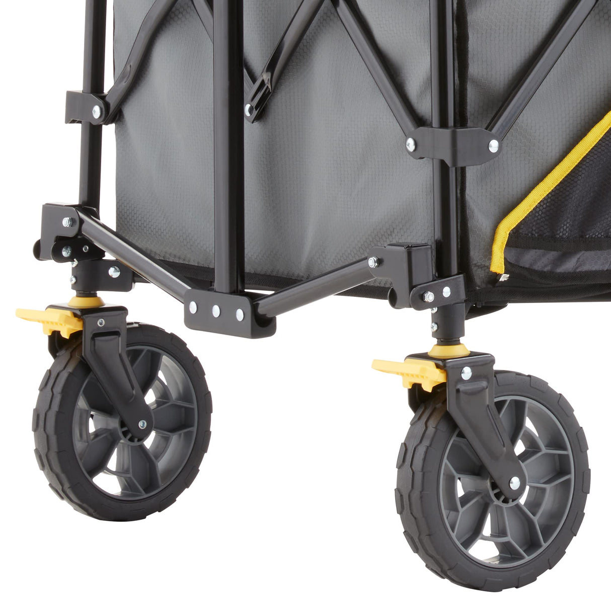 Gorilla Carts Collapsible Folding Outdoor Utility Wagon, 7 Cu Ft Oversized Bed, 150 lb Load Rating, Gray – Foldable Rolling Cart w/ Pockets & Cup Holders for Beach, Camping, Sports or Picnic