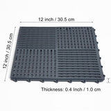wiiiw 9 Pack Modular Interlocking Tiles Double Non-Slip 12"x12" Dark Gray