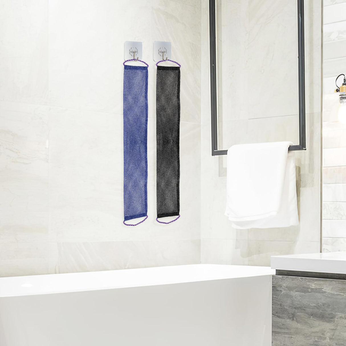 2 Pieces African Exfoliating Net, African Net Sponge Exfoliating Back Scrubber for Shower