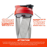 HELIMIX 1.5 Vortex Blender Shaker Bottle Holds Upto 20oz | No Blending Ball or Whisk | USA Made | Portable Pre Workout Whey Protein Drink Shaker Cup | Mixes Cocktails Smoothies Shakes | Top Rack Safe