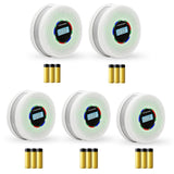 Yfwsrecinoe 5 Pack Upgraded Combination Smoke and Carbon Monoxide Alarm Detector, Dual Sensor Smoke Alarm&Carbon Monoxide Detector (Includes Battery)