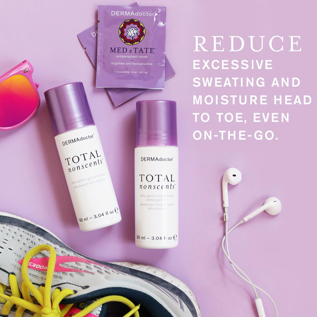 DERMAdoctor Antiperspirant Wipes, Dermatologist Formulated Hyperhidrosis Treatment for Body, Hands and Feet Anti Sweat Wipes, Hypoallergenic Deodorant, Individually Wrapped - 30 Count