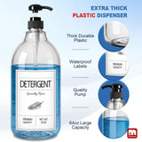GMISUN Laundry Detergent Soap Dispenser, Liquid Laundry Detergent Dispenser, Container for Farmhouse Laundry Room Decor, Organizer for Liquid SoftenerBleach Heavy Duty Plastic Bottle(64 Oz 3 Pack)