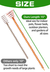 8 Pack 15" Electroculture Copper Gardening Antenna, Copperwire for Gardening, Garden Plant Stakes, Pure Coppers Rods for Garden, Electro Culture Coppers Coils Tools, Pyramid Tensor Rings Copper Kit