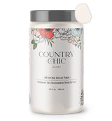 Country Chic All-in-One Chalk Paint for Furniture, Cabinets, Home Decor, Eco-Friendly, Matte Finish, Built-In Primer & Top Coat for Wood, Metal - Crinoline (Off White) - Quart 32 oz (950 ml)