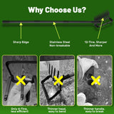 Weed Puller Tool with 76" Long Handle, 2 in 1 Hula Garden Hoe Tool, 12 Tines Garden Weeders Rake and Cultivators Tillers for Gardening, Weeding, Seeding, Ditching, Loosening